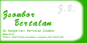 zsombor bertalan business card